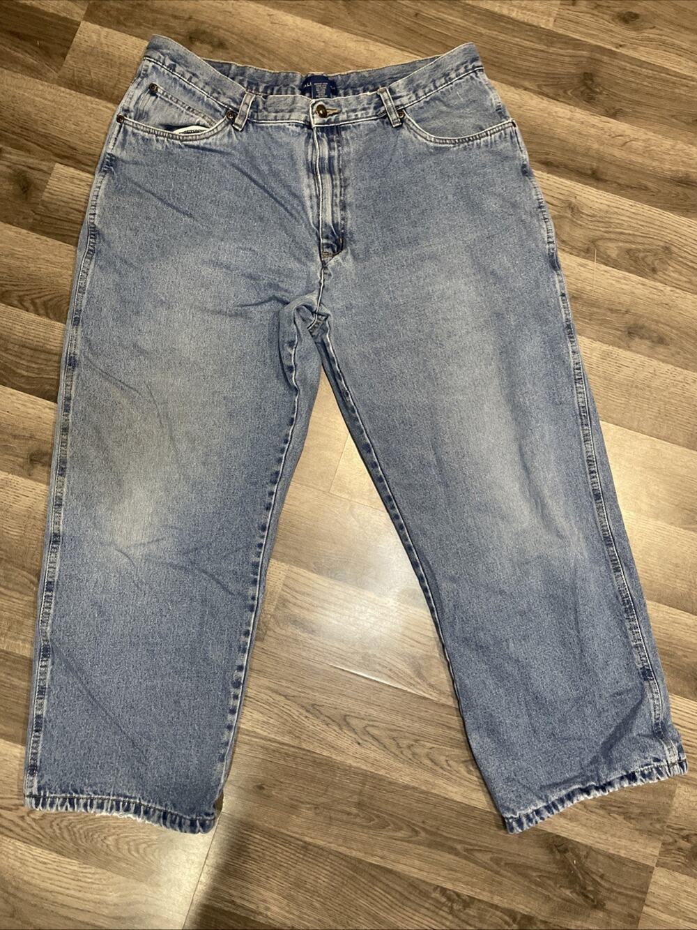Falls Creek Mens 40x30 Flannel Lined Blue Denim Outdoor Jeans